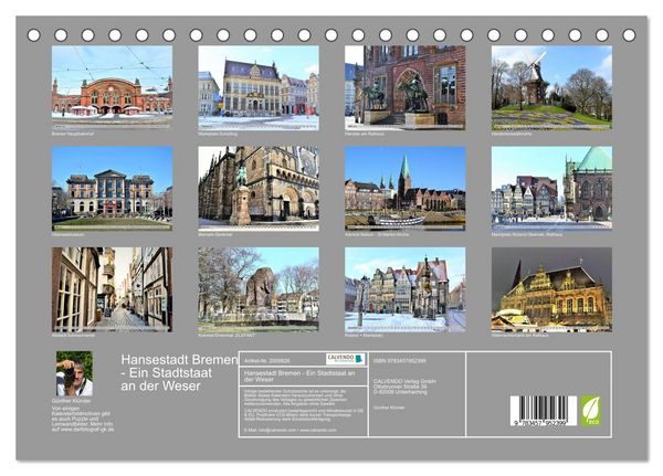 Produktbild: Hansestadt Bremen - Ein Stadtstaat an der Weser (Tischkalender 2026 DIN A5 quer), CALVENDO Monatskalender