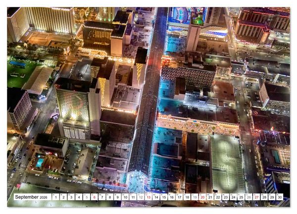 Produktbild: Las Vegas Nightlife - Neonlichter, Casinos und unvergessliche N&auml;chte (Wandkalender 2026 DIN A4 quer), CALVENDO Monatskalender