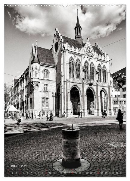 Produktbild: Ein Blick auf Erfurt (Wandkalender 2026 DIN A2 hoch), CALVENDO Monatskalender