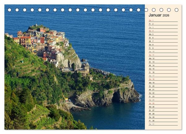 Produktbild: Cinque Terre - Malerische, vertr&auml;umte D&ouml;rfer an der ligurischen K&uuml;ste (Tischkalender 2026 DIN A5 quer), CALVENDO Monatskalender