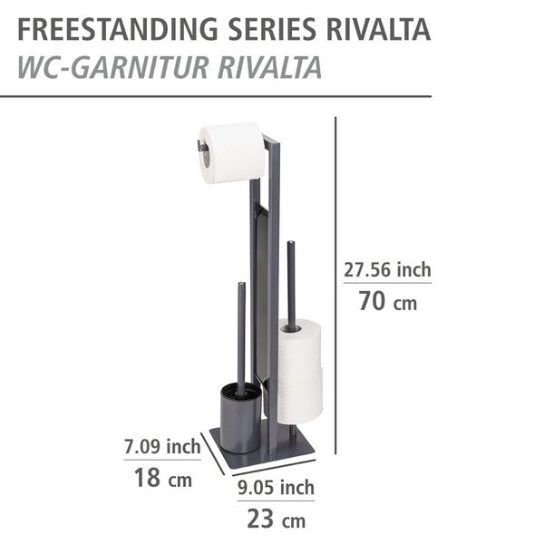 Produktbild: Stand WC-Garnitur Mod. Rivalta Grau, Platte aus Sicherheitsglas