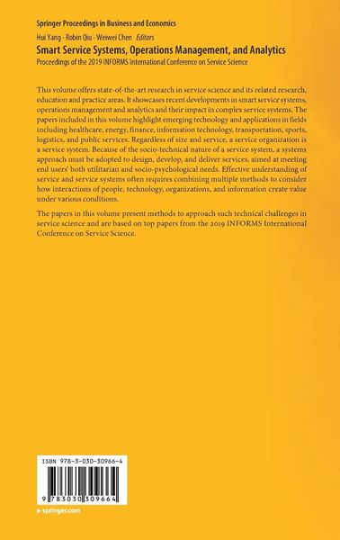 Produktbild: Smart Service Systems, Operations Management, and Analytics