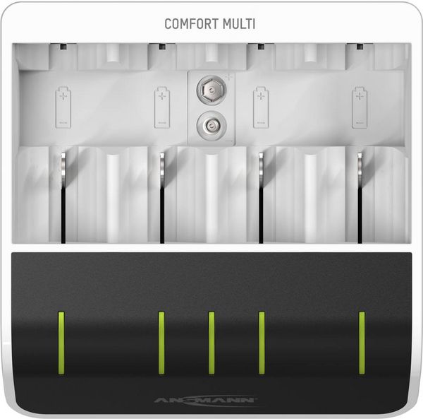 Produktbild: Ansmann Comfort Multi Rundzellen-Ladeger&auml;t NiMH Micro (AAA), Mignon (AA), Baby (C), Mono (D), 9 V Block
