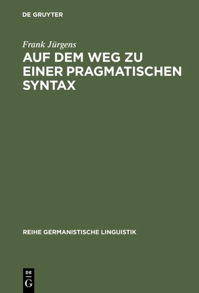 Produktbild: Auf dem Weg zu einer pragmatischen Syntax
