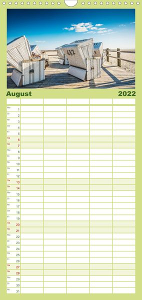 Produktbild: Nordsee Tr&auml;umereien - Familienplaner hoch (Wandkalender 2022 , 21 cm x 45 cm, hoch)