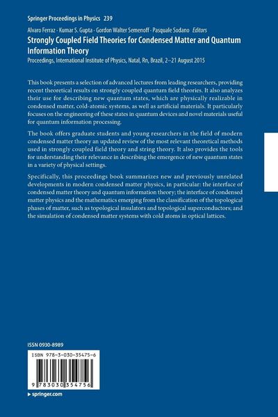 Produktbild: Strongly Coupled Field Theories for Condensed Matter and Quantum Information Theory