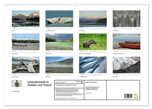 Produktbild: Unendlichkeit in Alaska und Yukon (Wandkalender 2026 DIN A2 quer), CALVENDO Monatskalender