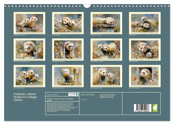Produktbild: Frettchen. Kleine Wusel im Cottage-Garten (Wandkalender 2027 DIN A3 quer), CALVENDO Monatskalender