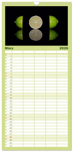 Produktbild: Familienplaner 2026 - Fr&uuml;chte dreigeteilt mit 5 Spalten (Wandkalender, 21 x 45 cm) CALVENDO