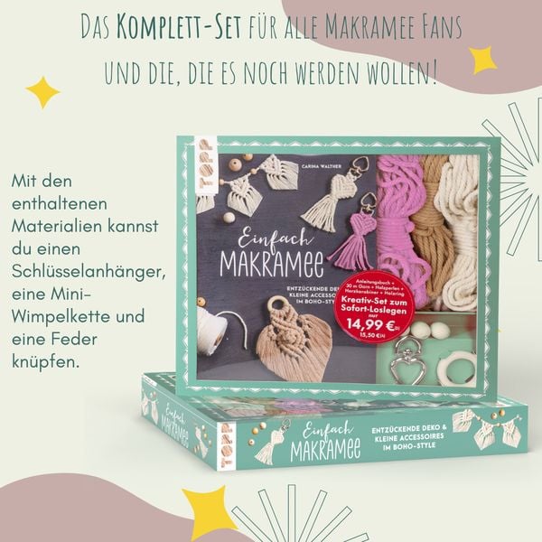 Produktbild: Kreativ-Set Einfach Makramee. Mit Anleitungsbuch und Material