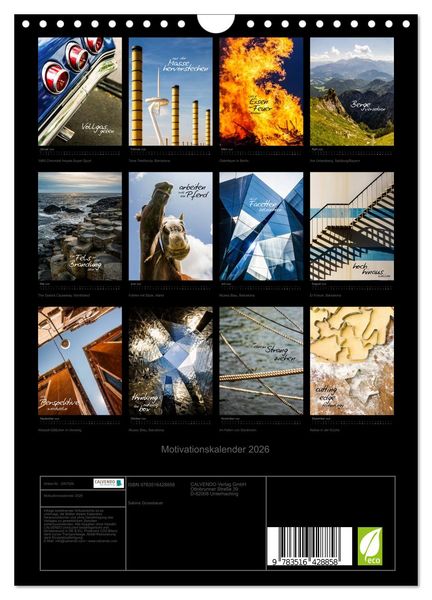 Produktbild: Motivationskalender 2026 (Wandkalender 2026 DIN A4 hoch), CALVENDO Monatskalender
