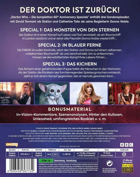 Produktbild: Doctor Who &ndash; Die kompletten 60th Anniversary Specials [3 BRs]