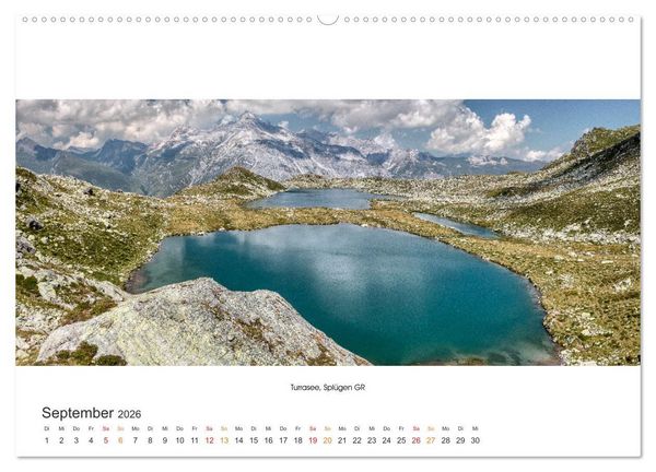 Produktbild: Bergseen Schweiz von Urs M&uuml;hlich (Wandkalender 2026 DIN A2 quer), CALVENDO Monatskalender
