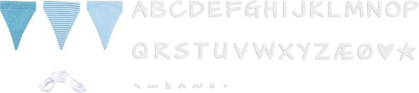 Produktbild: Buchstabenwimpelkette blau, mit 10 Wimpeln