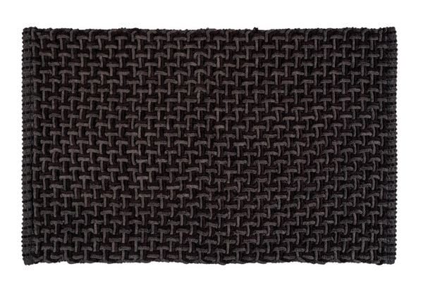 Badteppich Mod. Ecoli, schwarz-anthrazit, Polyester/Baumwolle, 50x80 cm, rutschfest beschichtet,