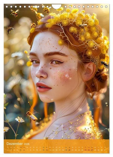 Produktbild: Bienenk&ouml;nigin - Goldene Harmonie von Sch&ouml;nheit, Honig und Bienen (Wandkalender 2026 DIN A4 hoch), CALVENDO Monatskalender