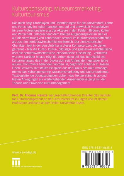 Produktbild: Kultursponsoring, Museumsmarketing, Kulturtourismus