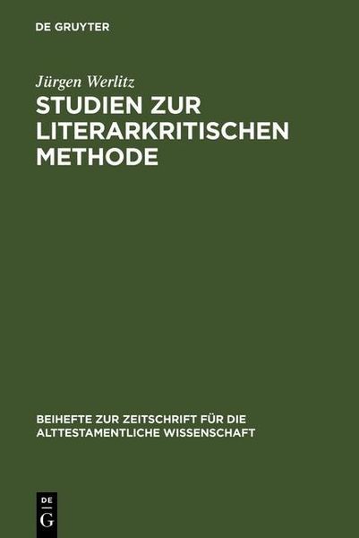 Produktbild: Studien zur literarkritischen Methode