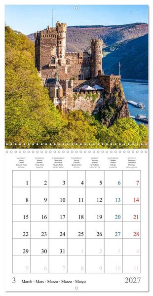 Produktbild: German castles and palaces on the Upper Middle Rhine Part One (Wall Calendar 2027 12 &times; 12 Inch) CALVENDO 12 Month Wall Calendar