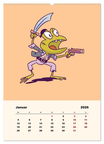 Produktbild: Tierische Piraten (hochwertiger Premium Wandkalender 2026 DIN A2 hoch), Kunstdruck in Hochglanz