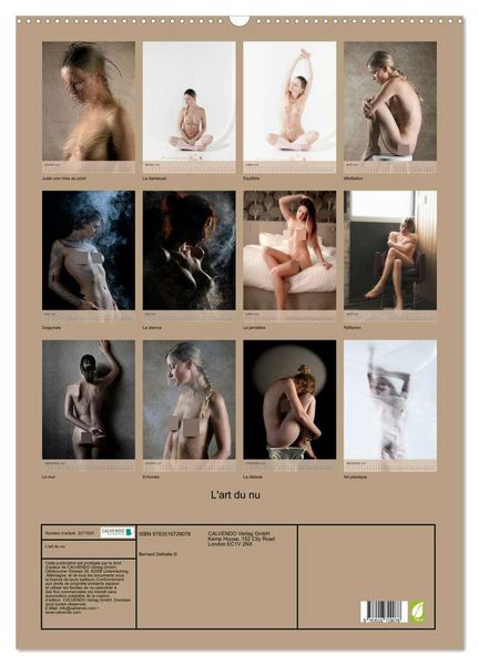 Produktbild: L'art du nu (Calendrier mural 2026 DIN A2 horizontal), CALVENDO calendrier mensuel
