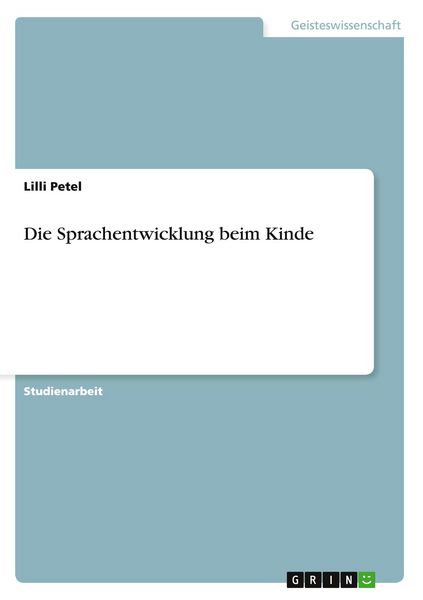 Produktbild: Die Sprachentwicklung beim Kinde