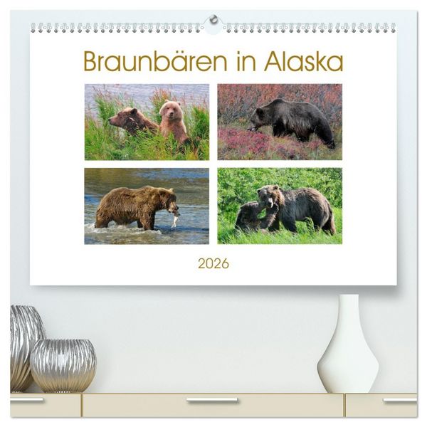 Produktbild: Braunb&auml;ren in Alaska (hochwertiger Premium Wandkalender 2026 DIN A2 quer), Kunstdruck in Hochglanz