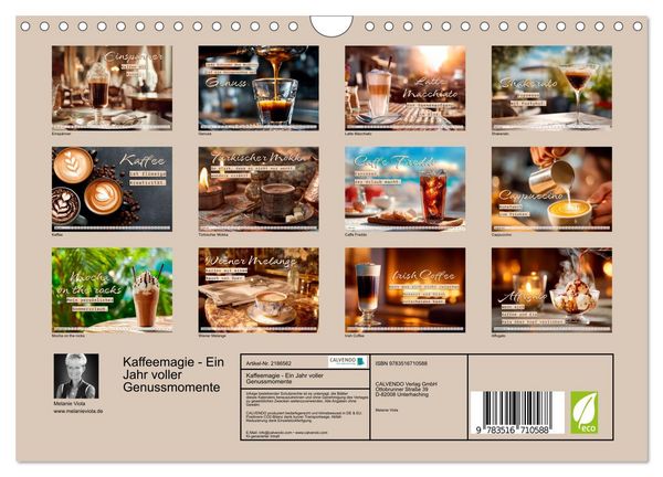 Produktbild: Kaffeemagie - Ein Jahr voller Genussmomente (Wandkalender 2026 DIN A4 quer), CALVENDO Monatskalender
