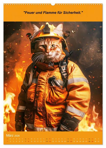 Produktbild: Der tierisch lustige Feuerwehrkalender (hochwertiger Premium Wandkalender 2026 DIN A2 hoch), Kunstdruck in Hochglanz