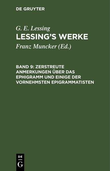 Produktbild: Zerstreute Anmerkungen &uuml;ber das Ephigramm und einige der vornehmsten Epigrammatisten
