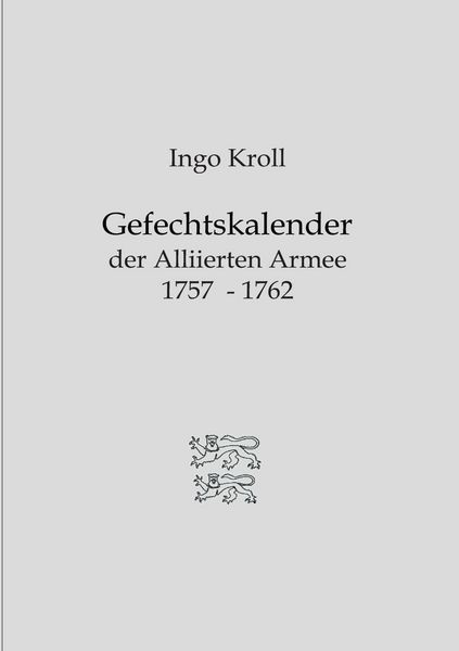 Produktbild: Gefechtskalender der Alliierten Armee 1757-1762
