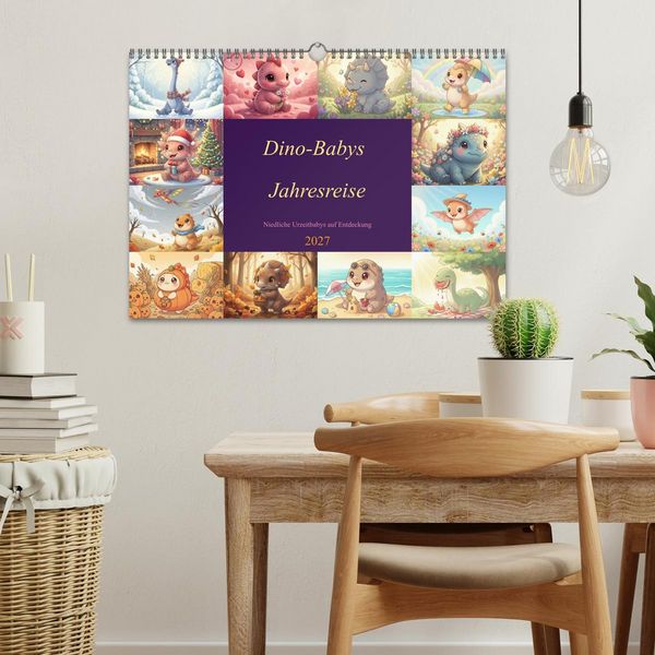 Produktbild: Dino-Babys Jahresreise (Wandkalender 2027 DIN A3 quer), CALVENDO Monatskalender
