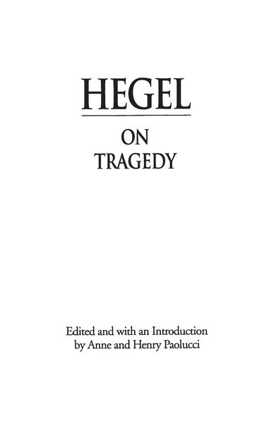 Produktbild: Hegel on Tragedy