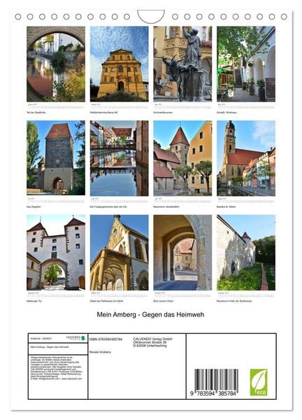 Produktbild: Mein Amberg - Gegen das Heimweh (Wandkalender 2027 DIN A4 hoch), CALVENDO Monatskalender