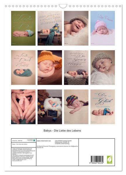 Produktbild: Babys - Die Liebe des Lebens (Wandkalender 2026 DIN A3 hoch), CALVENDO Monatskalender