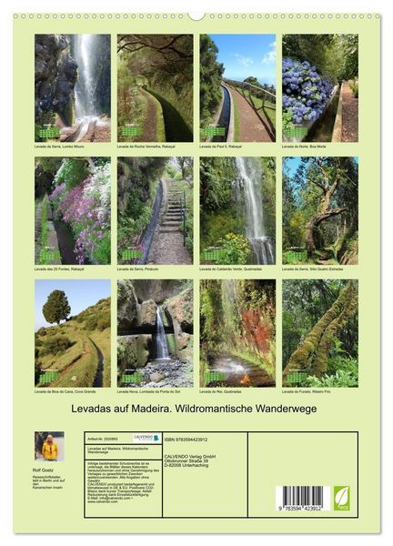Produktbild: Levadas auf Madeira. Wildromantische Wanderwege (hochwertiger Premium Wandkalender 2027 DIN A2 hoch), Kunstdruck in Hochglanz