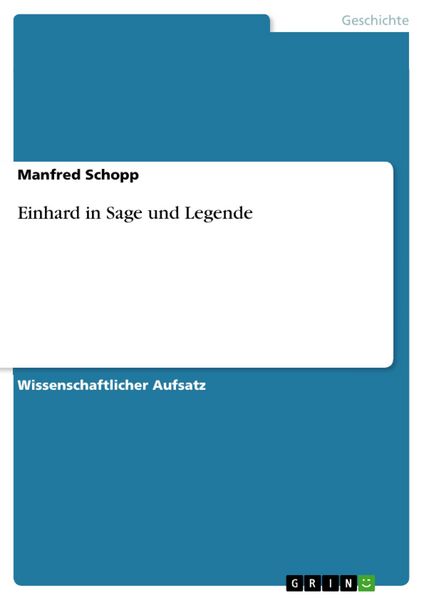 Produktbild: Einhard in Sage und Legende