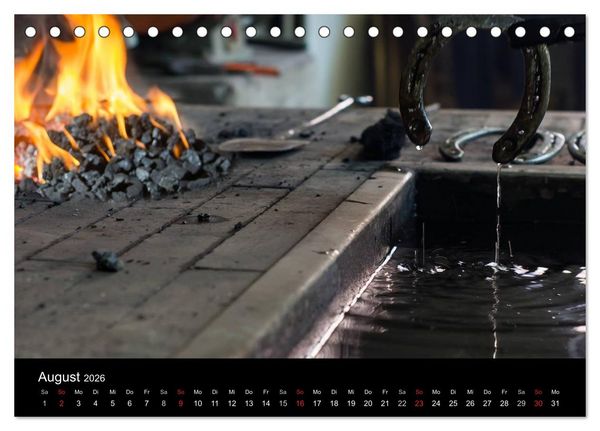 Produktbild: Hufschmiede - Impressionen eines alten Handwerks (Tischkalender 2026 DIN A5 quer), CALVENDO Monatskalender