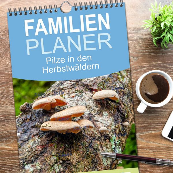 Produktbild: Familienplaner 2026 - Pilze in den Herbstw&auml;ldern mit 5 Spalten (Wandkalender, 21 x 45 cm) CALVENDO