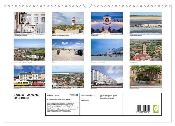 Produktbild: Borkum - Momente einer Reise (Wandkalender 2027 DIN A3 quer), CALVENDO Monatskalender