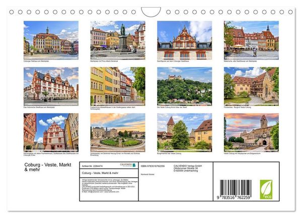 Produktbild: Coburg - Veste, Markt & mehr (Wandkalender 2027 DIN A4 quer), CALVENDO Monatskalender