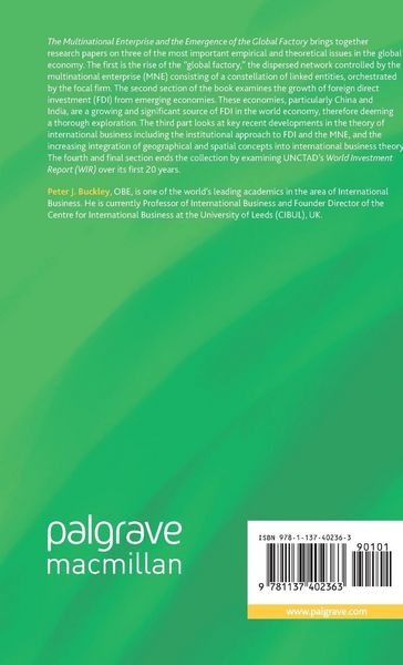 Produktbild: The Multinational Enterprise and the Emergence of the Global Factory