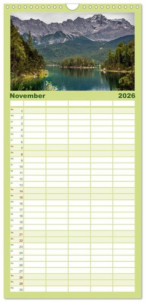 Produktbild: Familienplaner 2026 - Traumlandschaft Werdenfelser Land - Teil I mit 5 Spalten (Wandkalender, 21 x 45 cm) CALVENDO