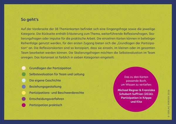 Produktbild: Partizipation in Krippe und Kita. 40 Reflexionskarten f&uuml;r die Teamarbeit