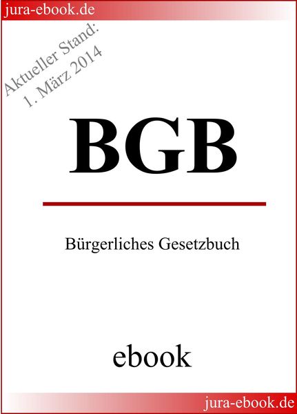 Produktbild: BGB - B&uuml;rgerliches Gesetzbuch - Aktueller Stand: 1. M&auml;rz 2014