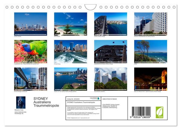 Produktbild: SYDNEY Australiens Traummetropole (Wandkalender 2026 DIN A4 quer), CALVENDO Monatskalender