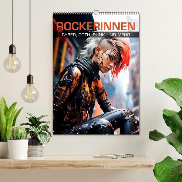 Produktbild: ROCKERINNEN Cyber, Goth, Punk und mehr (Wandkalender 2026 DIN A2 hoch), CALVENDO Monatskalender