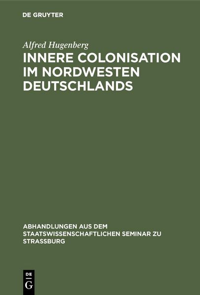 Produktbild: Innere Colonisation im Nordwesten Deutschlands