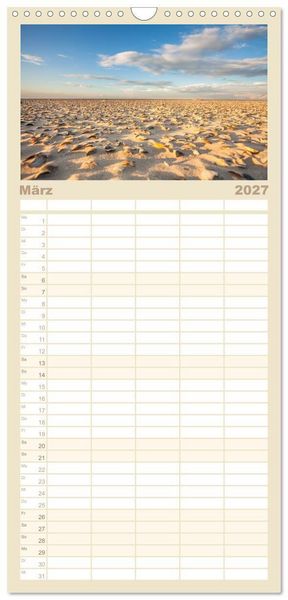 Produktbild: Familienplaner 2027 - Moin Spiekeroog mit 5 Spalten (Wandkalender, 21 x 45 cm) CALVENDO