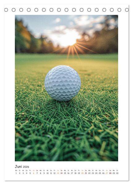 Produktbild: Schwungvolle Eleganz - Die Faszination des Golfsports (Tischkalender 2026 DIN A5 hoch), CALVENDO Monatskalender